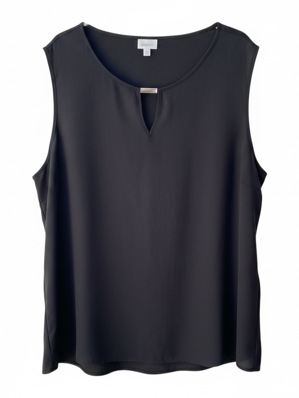 Black Sleeveless Keyhole Blouse - Classic Women's Top, plus size 4X